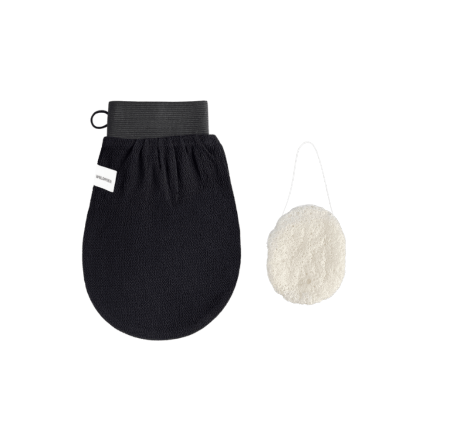 Wildpier™ Luxe Deep Exfoliating Glove and Konjac Sponge Bundle